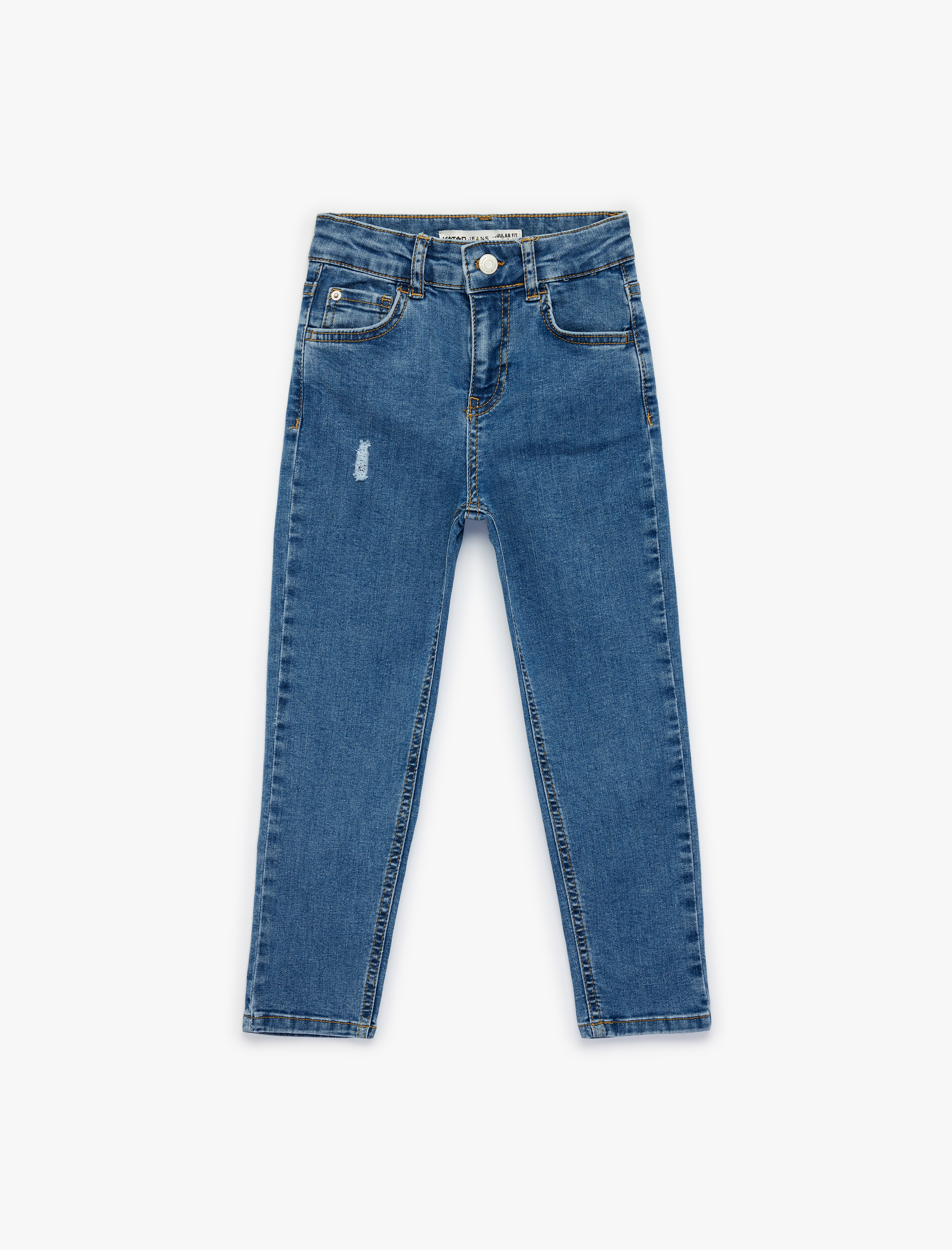  Erkek Çocuk ıraatılış Detaylı Ayarlanabilir Lastikli Denim Pantolon