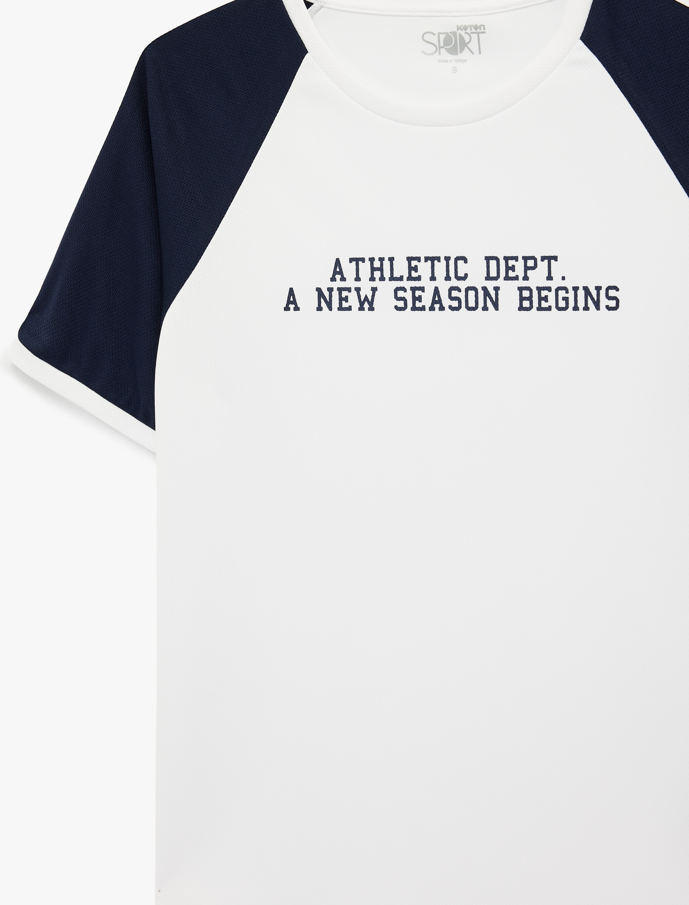   Rahat Kalıp Kısa Kollu Bisiklet Yaka Baskılı Spor Tişört