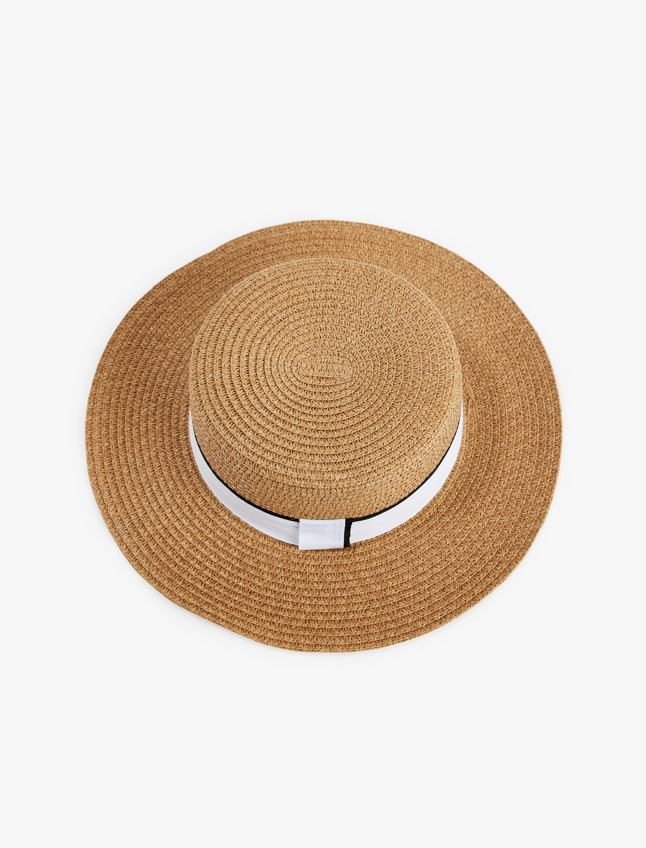 Kadın Bant Detaylı Hasır Şapka