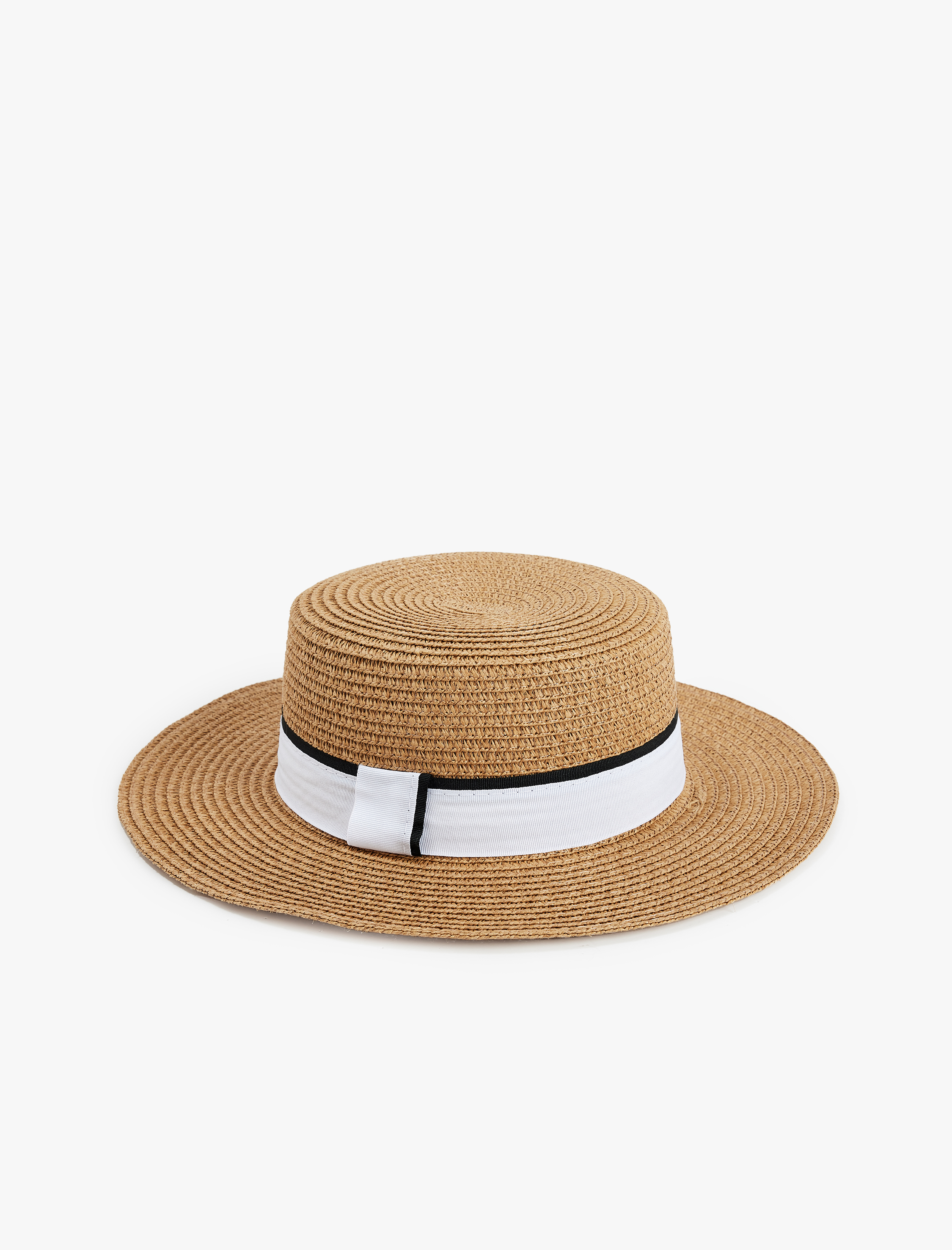  Kadın Bant Detaylı Hasır Şapka