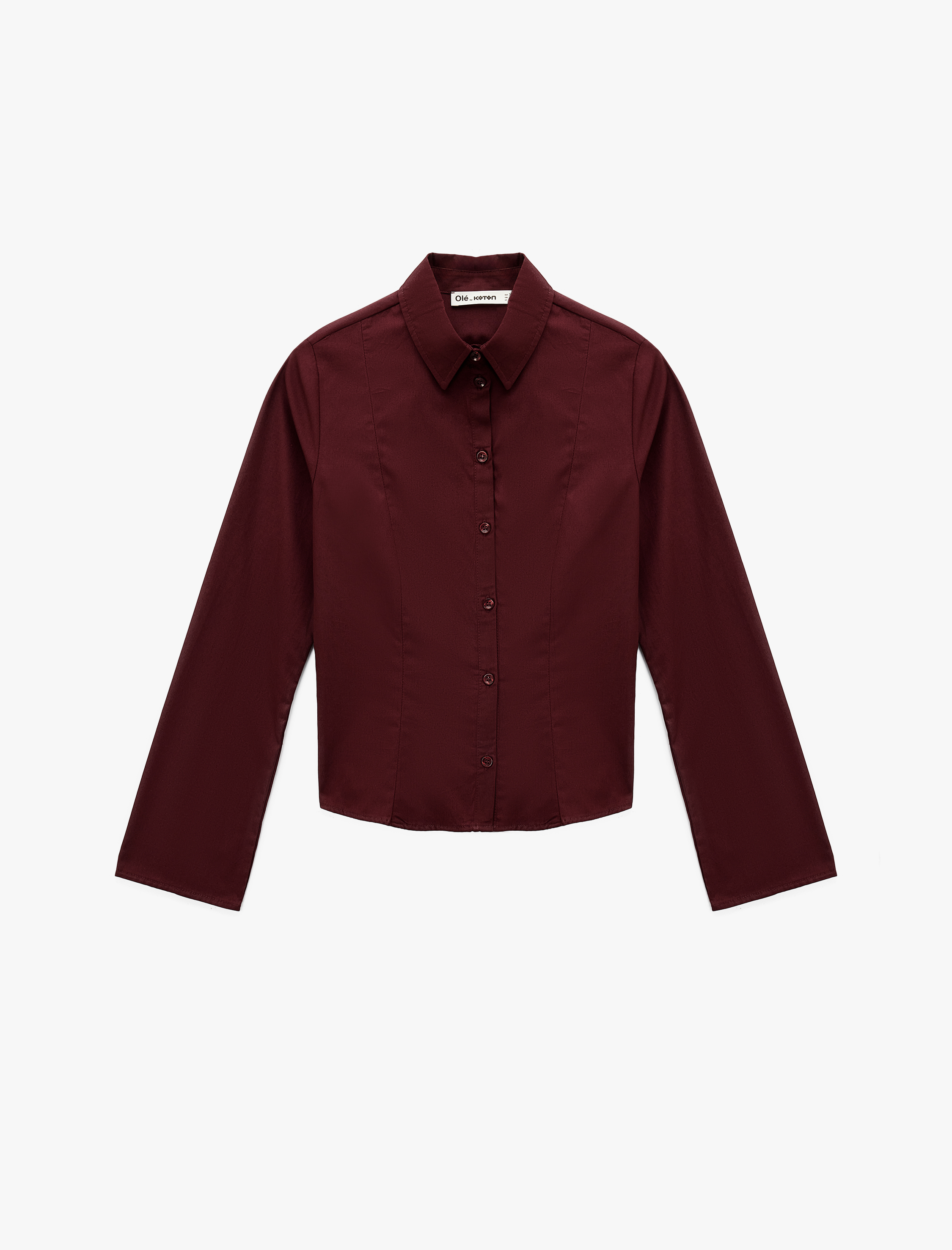   Pamuklu Uzun Kollu Slim Fit Düğmeli Klasik Yaka Gömlek