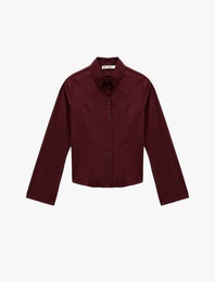 Pamuklu Uzun Kollu Slim Fit Düğmeli Klasik Yaka Gömlek