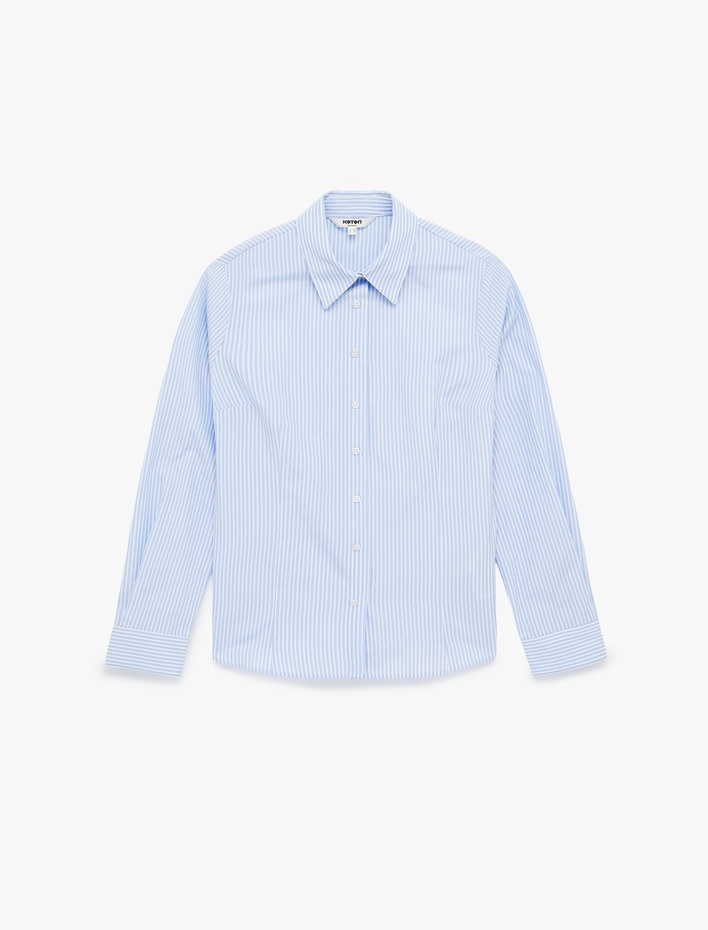  Regular Fit Uzun Kollu Düğmeli Klasik Yaka Gömlek