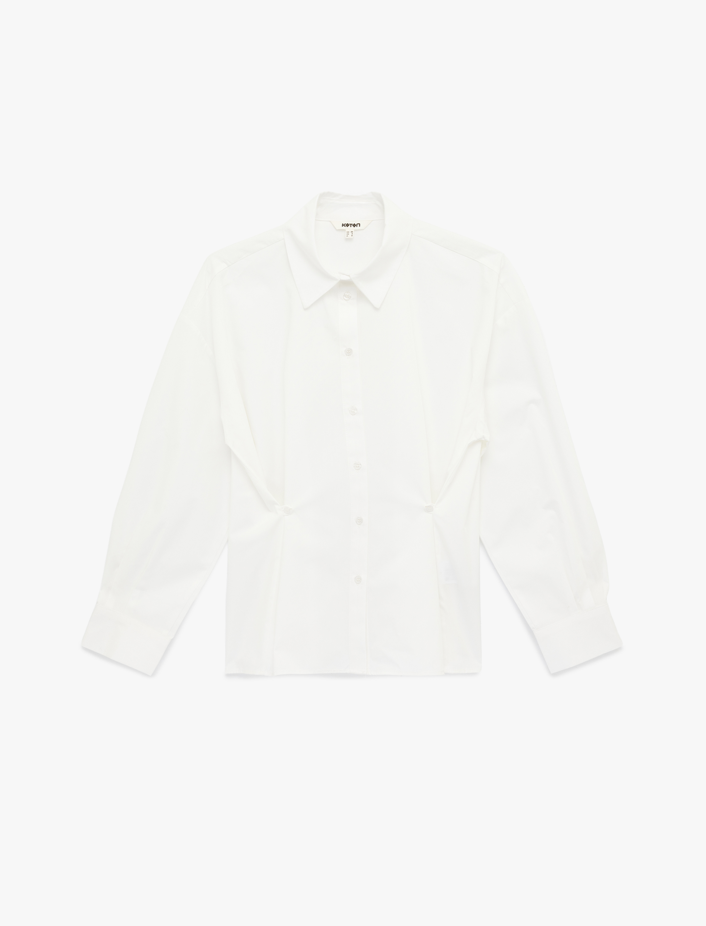   Regular Fit Uzun Kollu Ekstra Düğme Detaylı Poplin Gömlek