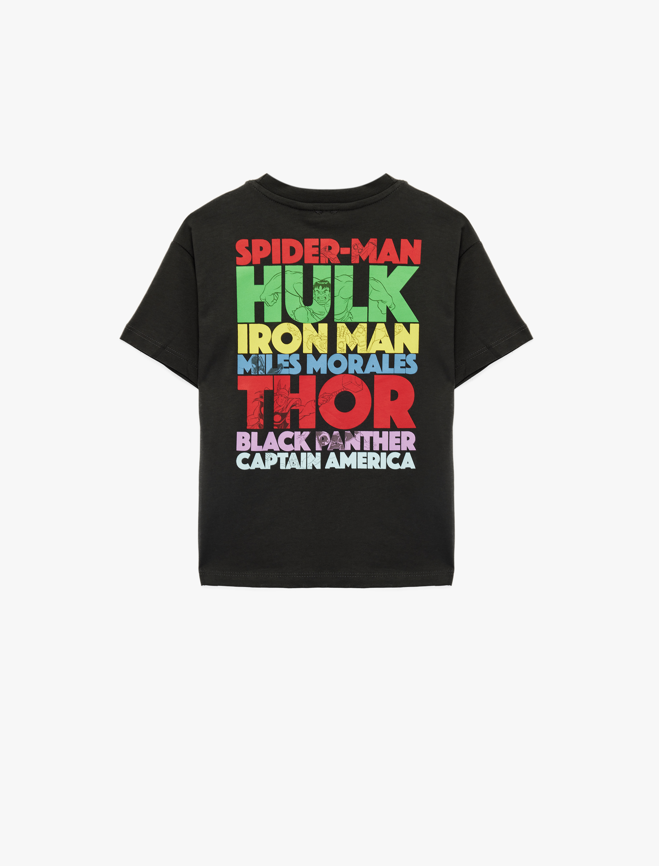  Erkek Çocuk Marvel Baskılı Kısa Kollu Bisiklet Yaka Pamuklu Lisanslı Tişört