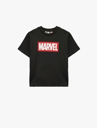 Marvel Baskılı Kısa Kollu Bisiklet Yaka Pamuklu Lisanslı Tişört