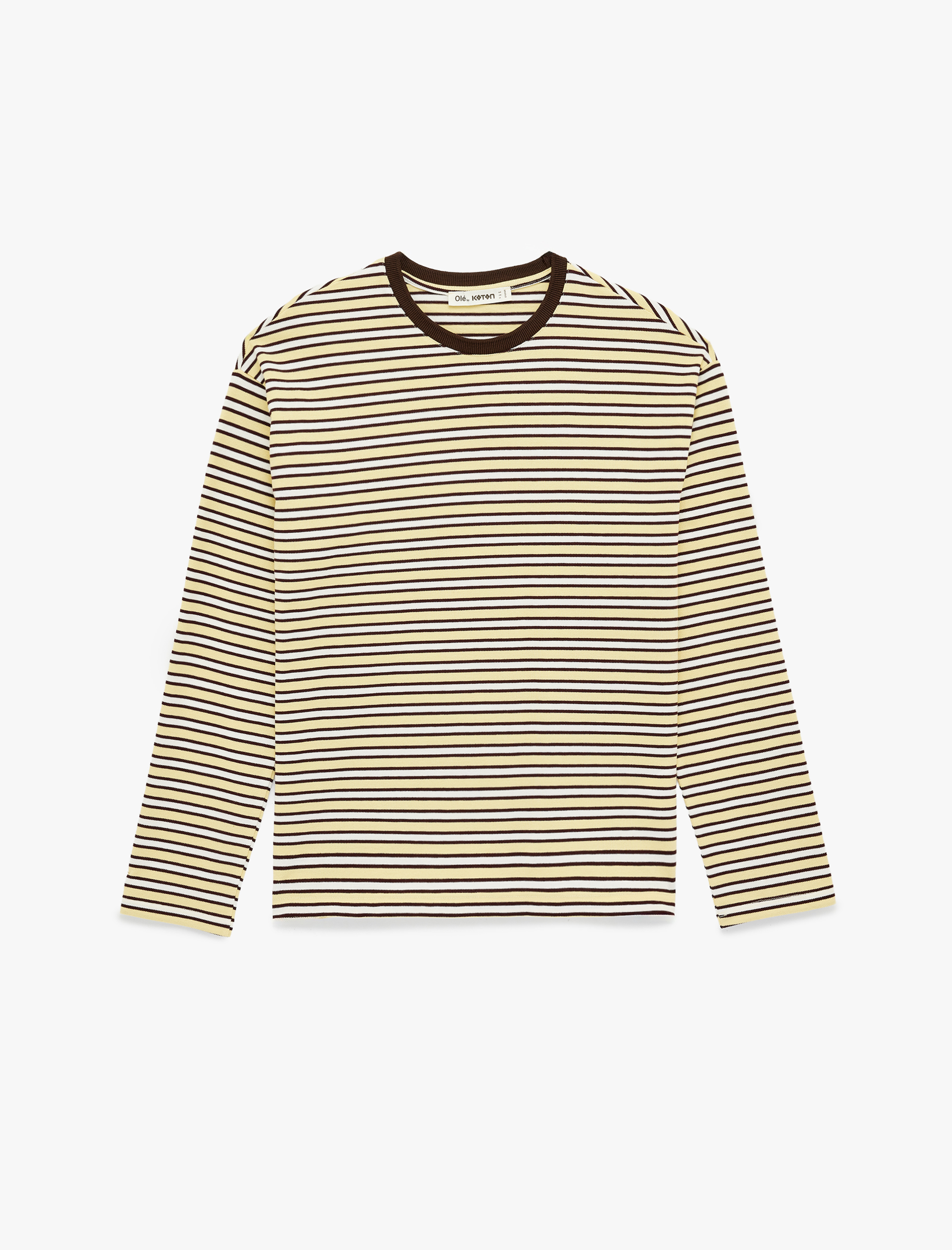   Basic Uzun Kollu Bisiklet Yaka Oversize Tişört