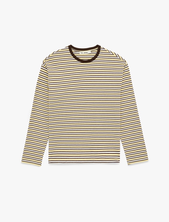  Basic Uzun Kollu Bisiklet Yaka Oversize Tişört