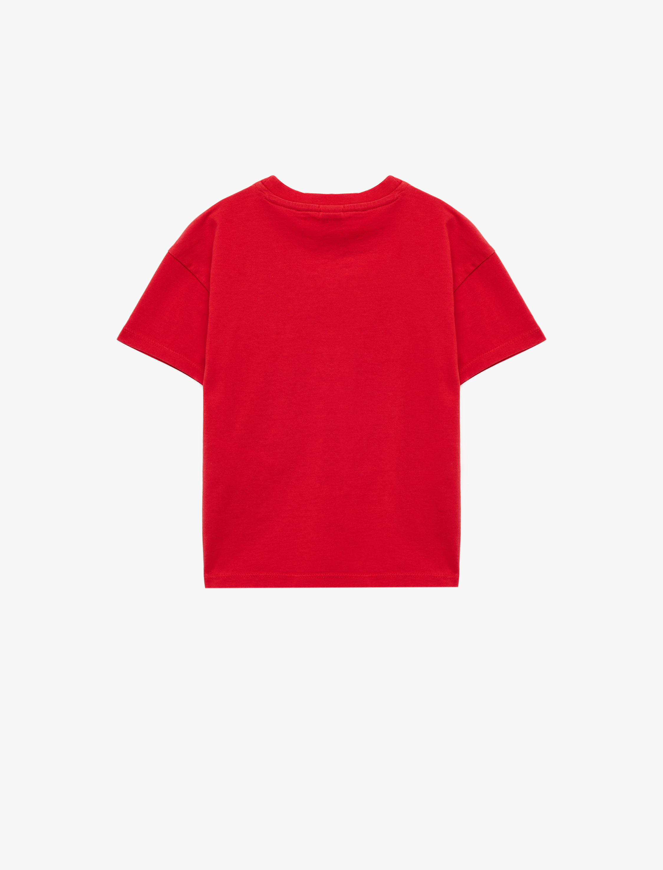  Erkek Bebek Araba Baskılı Kısa Kollu Bisiklet Yaka Pamuklu Oversize Tişört