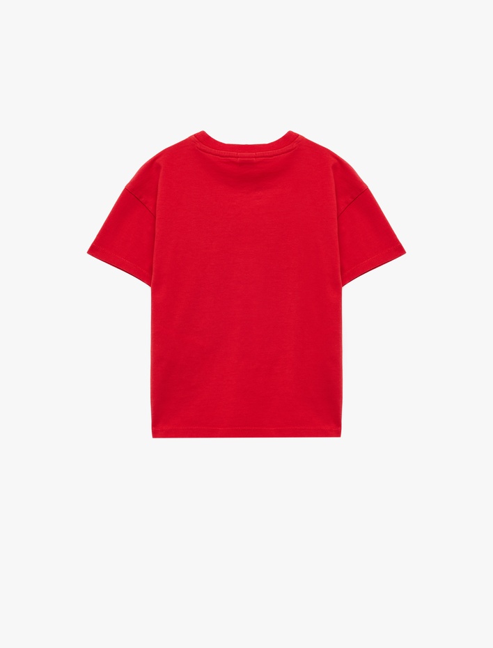 Erkek Bebek Araba Baskılı Kısa Kollu Bisiklet Yaka Pamuklu Oversize Tişört