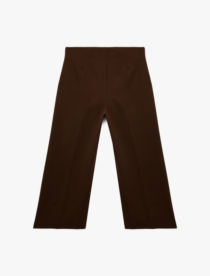  Normal Bel Bilek Boy Culotte Fit Geniş Paça Kumaş Pantolon