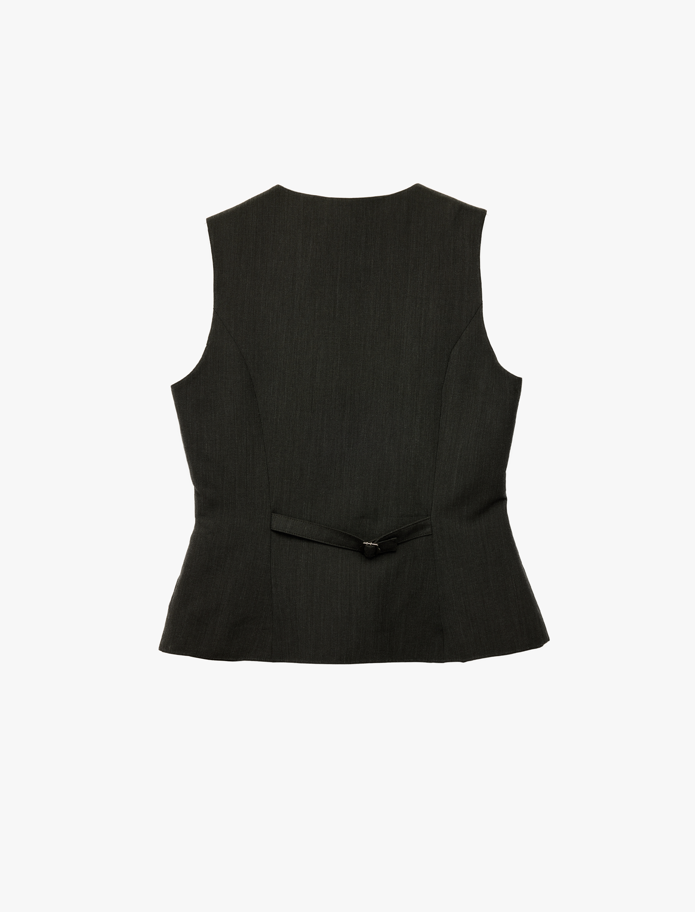   Düğmeli Kolsuz V Yaka Koyun Yünü Karışımlı Yelek