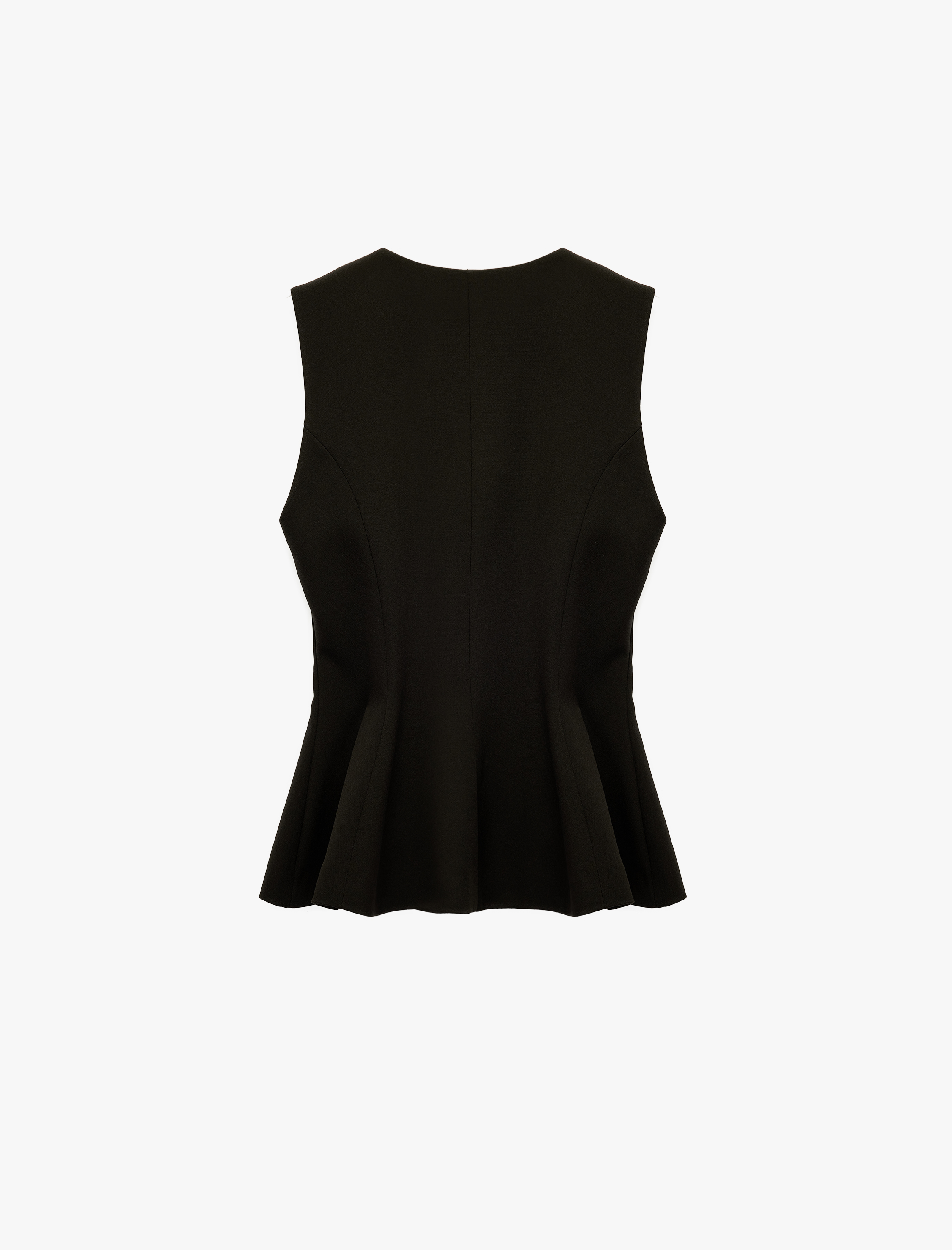   Bisiklet Yaka Metal Aksesuarlı Kolsuz Peplum Bluz