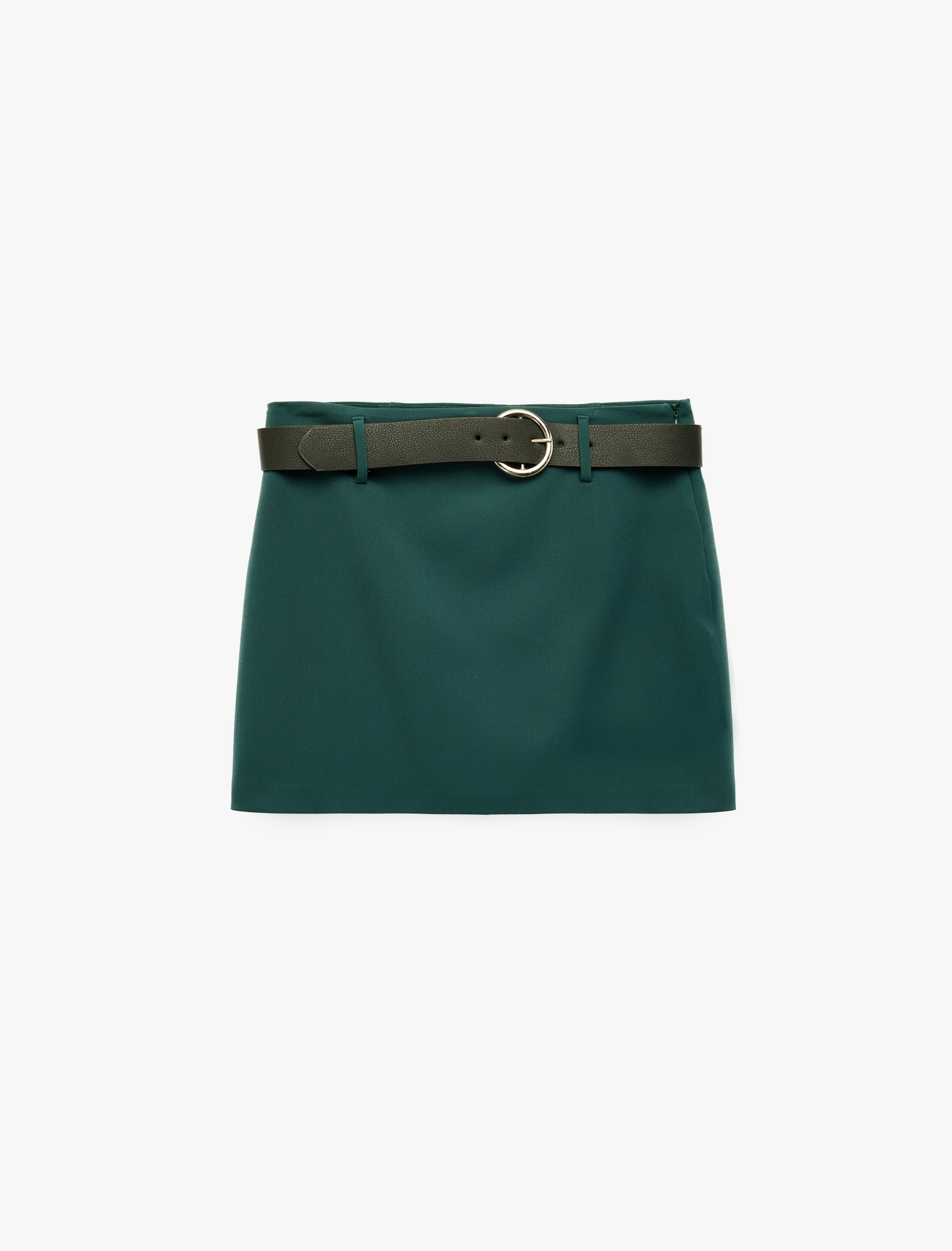   Slim Fit Kemerli Mini Şort Etek