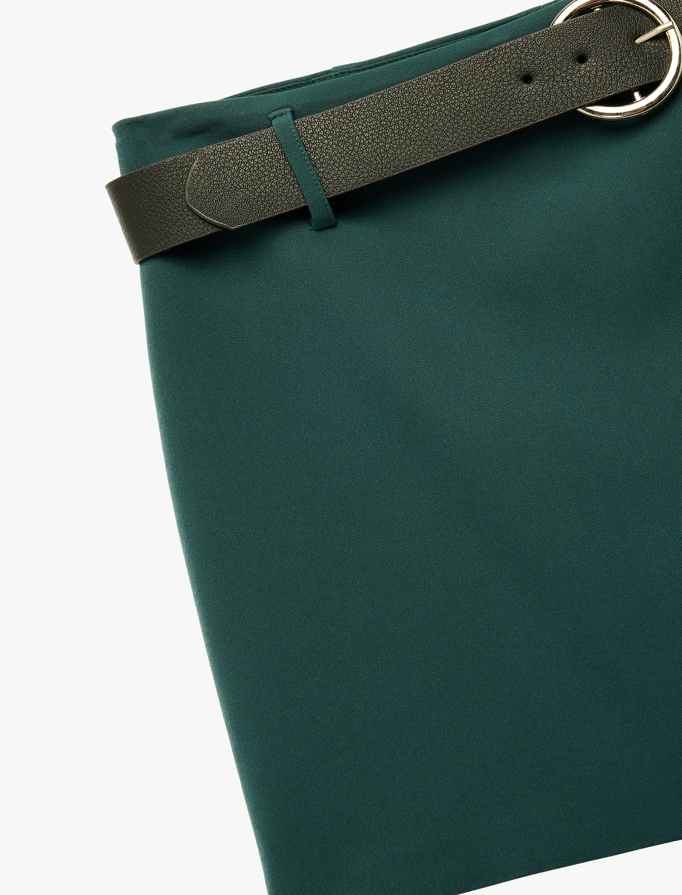   Slim Fit Kemerli Mini Şort Etek