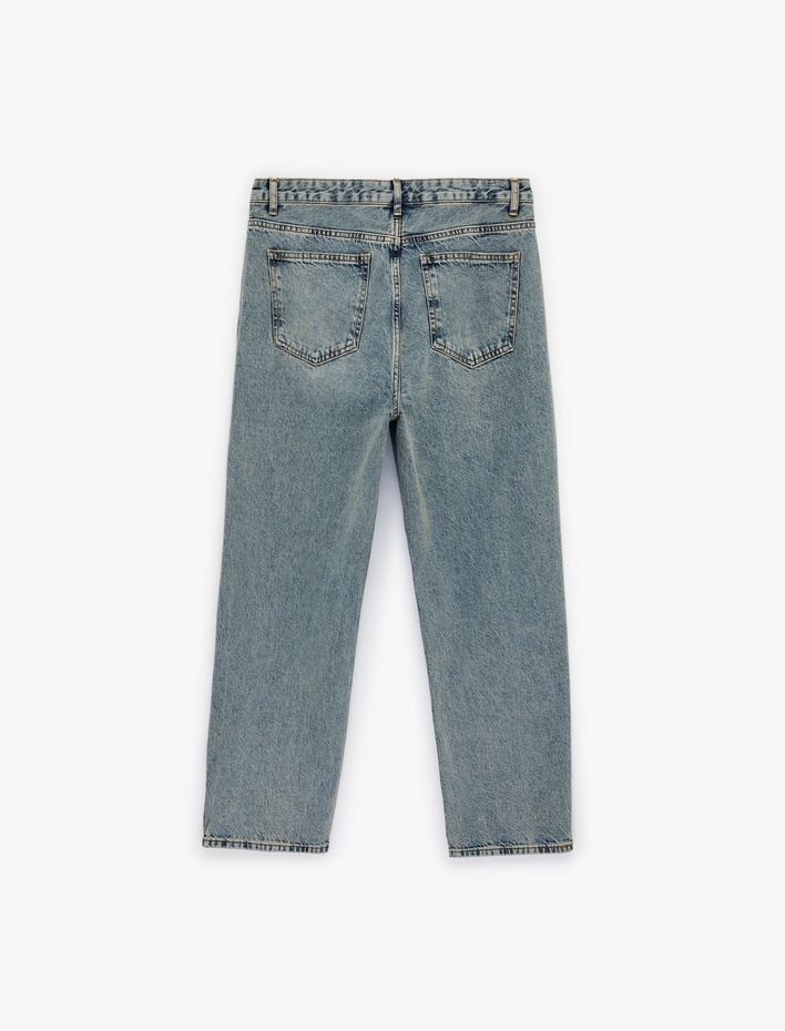  Pamuklu Bol Oversize Normal Paça Baggy Jean Pantolon