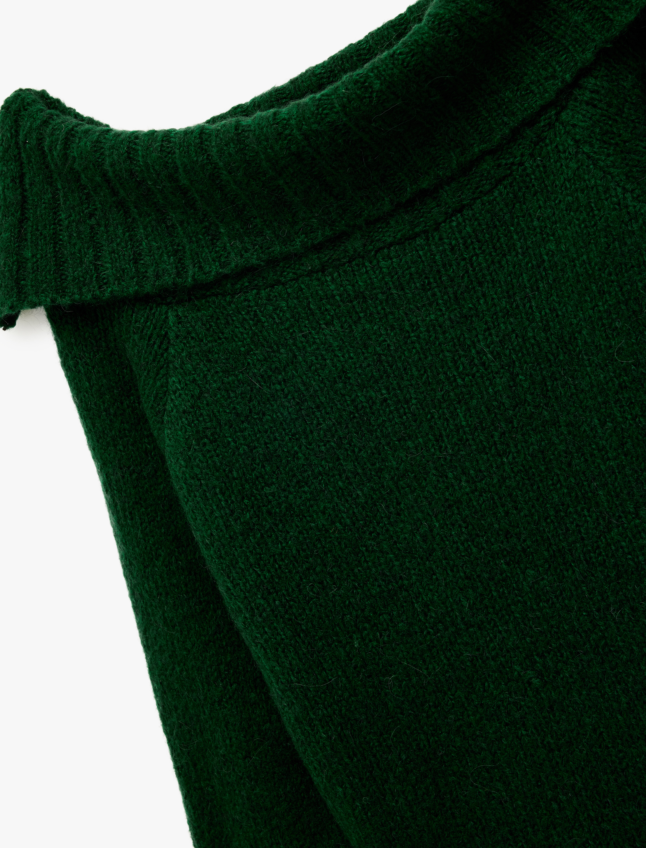   Uzun Kollu Koyun Yünü Karışımlı Omzu Açık Triko Kazak