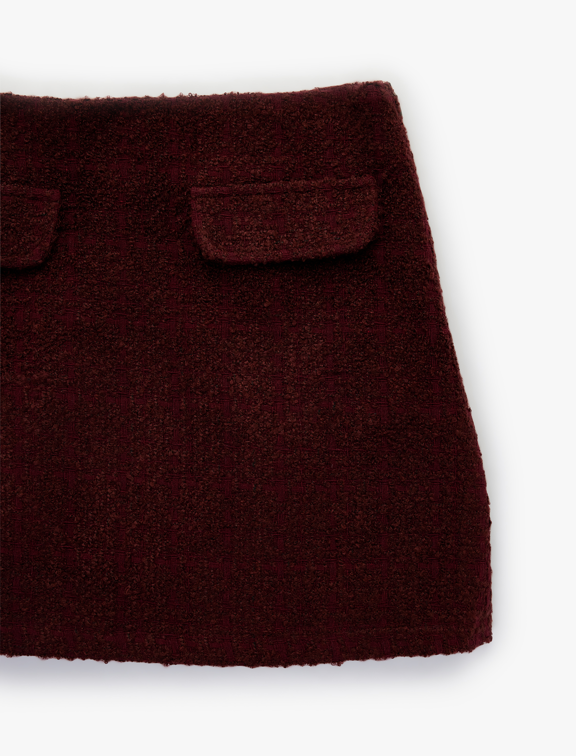   Yüksek Bel Cep Detaylı A Kesim Mini Etek