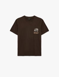 Regular Fit Kısa Kollu Bisiklet Yaka Pamuklu Lisanslı Van Gogh Baskılı Tişört