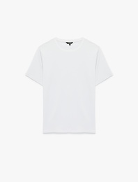 Slim Fit Kısa Kollu Bisiklet Yaka Pamuklu Tişört