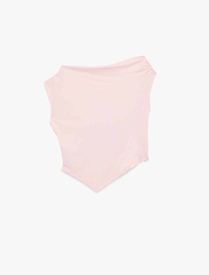  Slim Fit Kolsuz Asimetrik Bluz