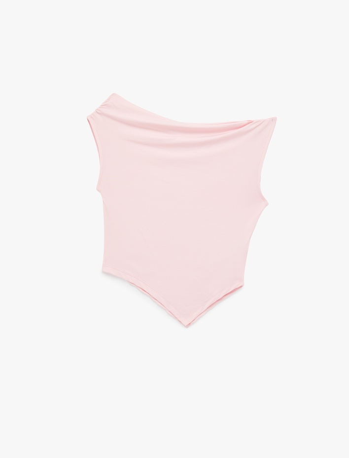 Slim Fit Kolsuz Asimetrik Bluz