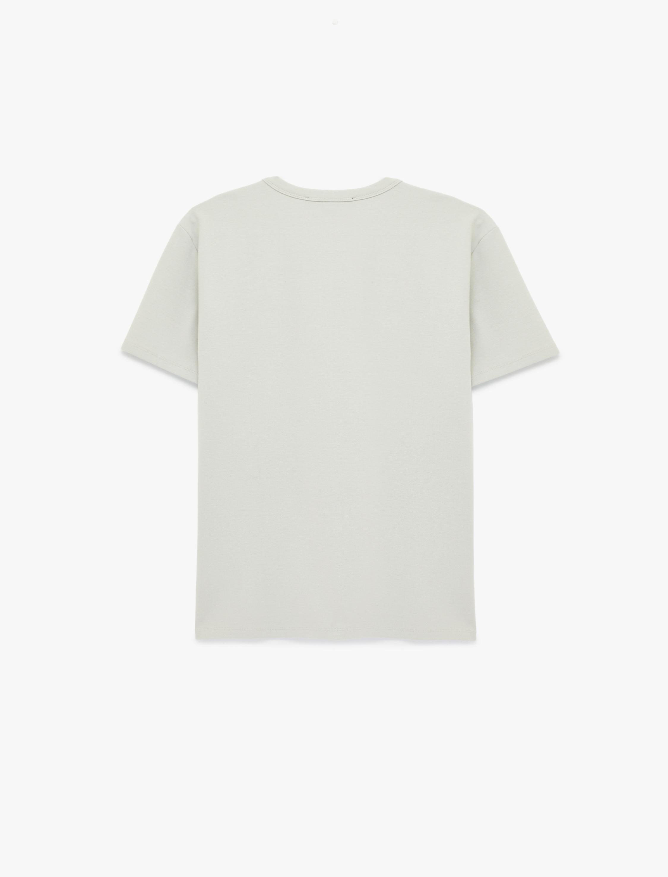   Pamuklu Kısa Kollu Bisiklet Yaka Baskılı Slim Fit Tişört