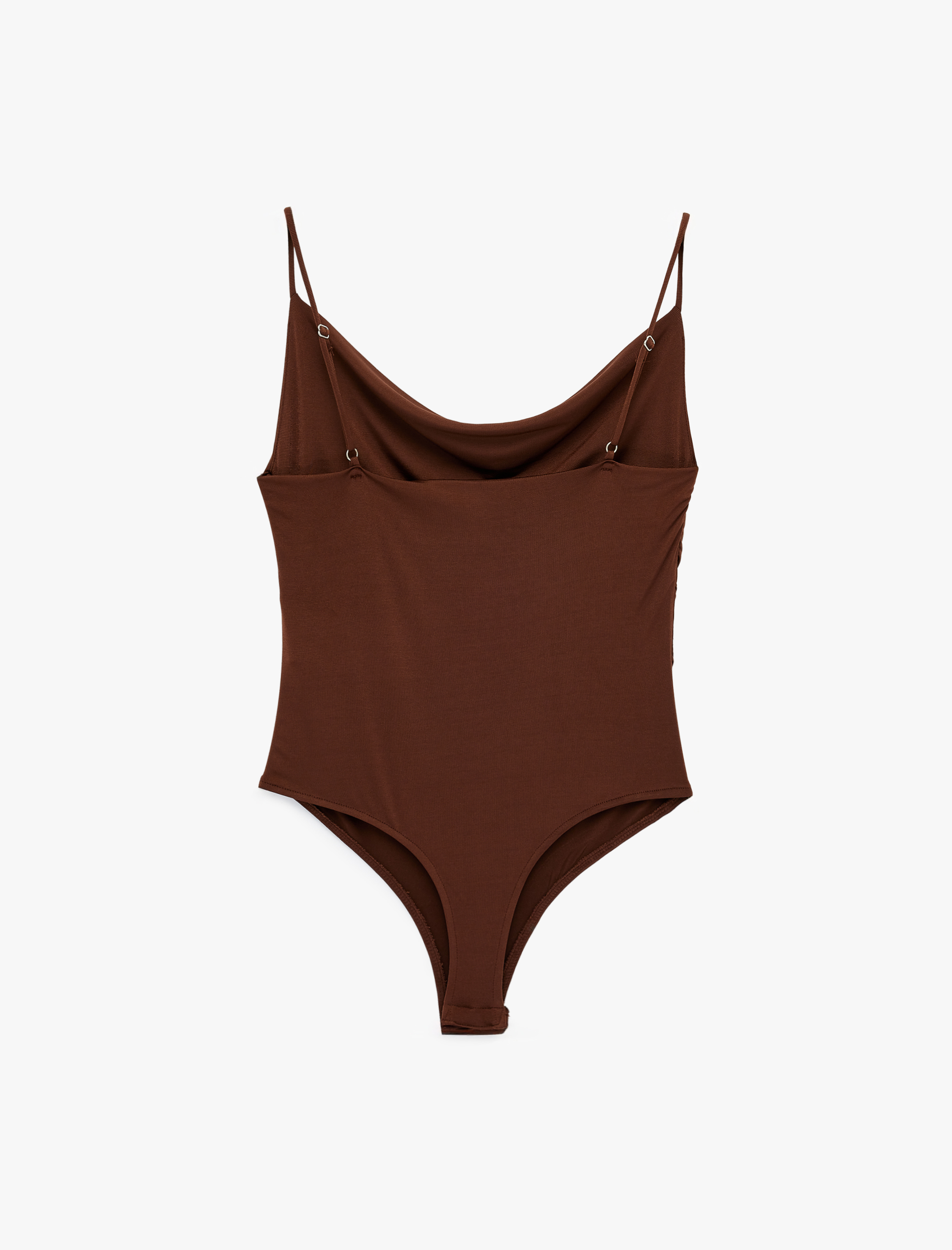   Slim Fit Degaje Yaka İnce Askılı Bodysuit