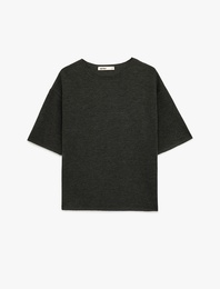 Regular Fit Kısa Kollu Bisiklet Yaka Basic Tişört