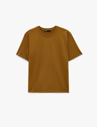 Pamuklu Regular Fit Kısa Kollu Basic Bisiklet Yaka Tişört