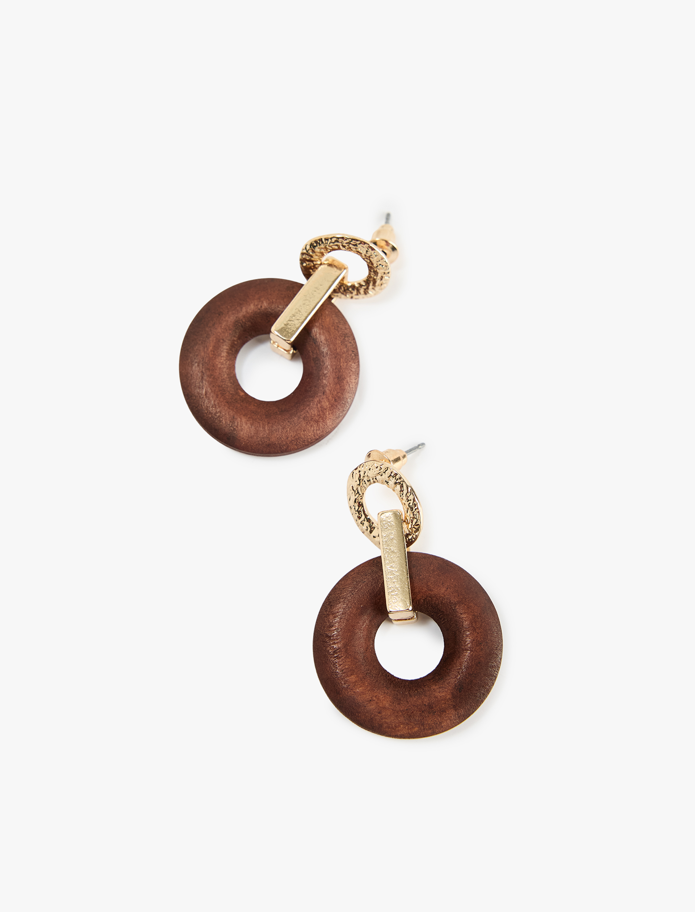  Kadın Büyük Boy Sallantılı Dokulu Geometrik Küpe