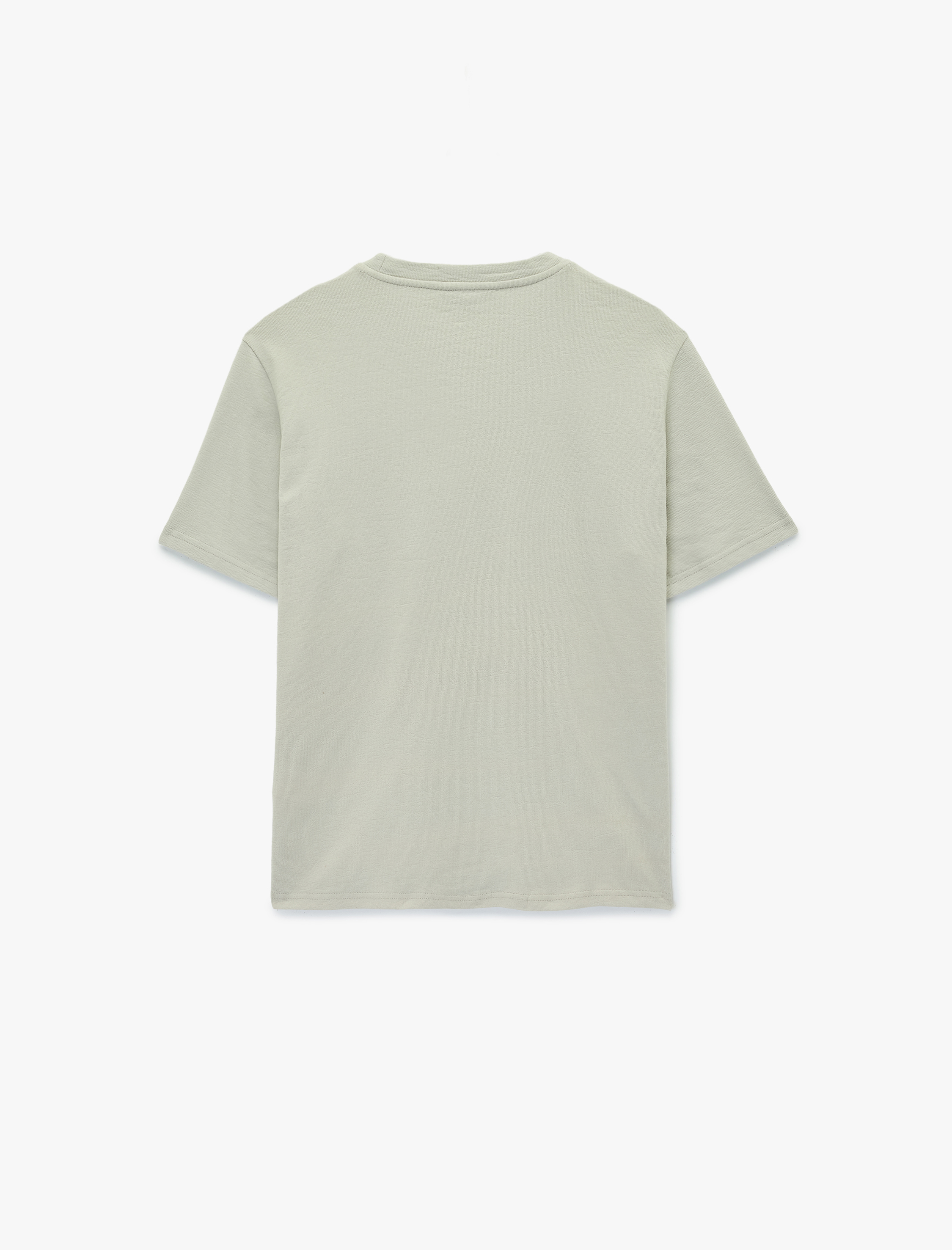   Regular Fit Kısa Kollu Pamuklu Nakışlı Bisiklet Yaka Tişört