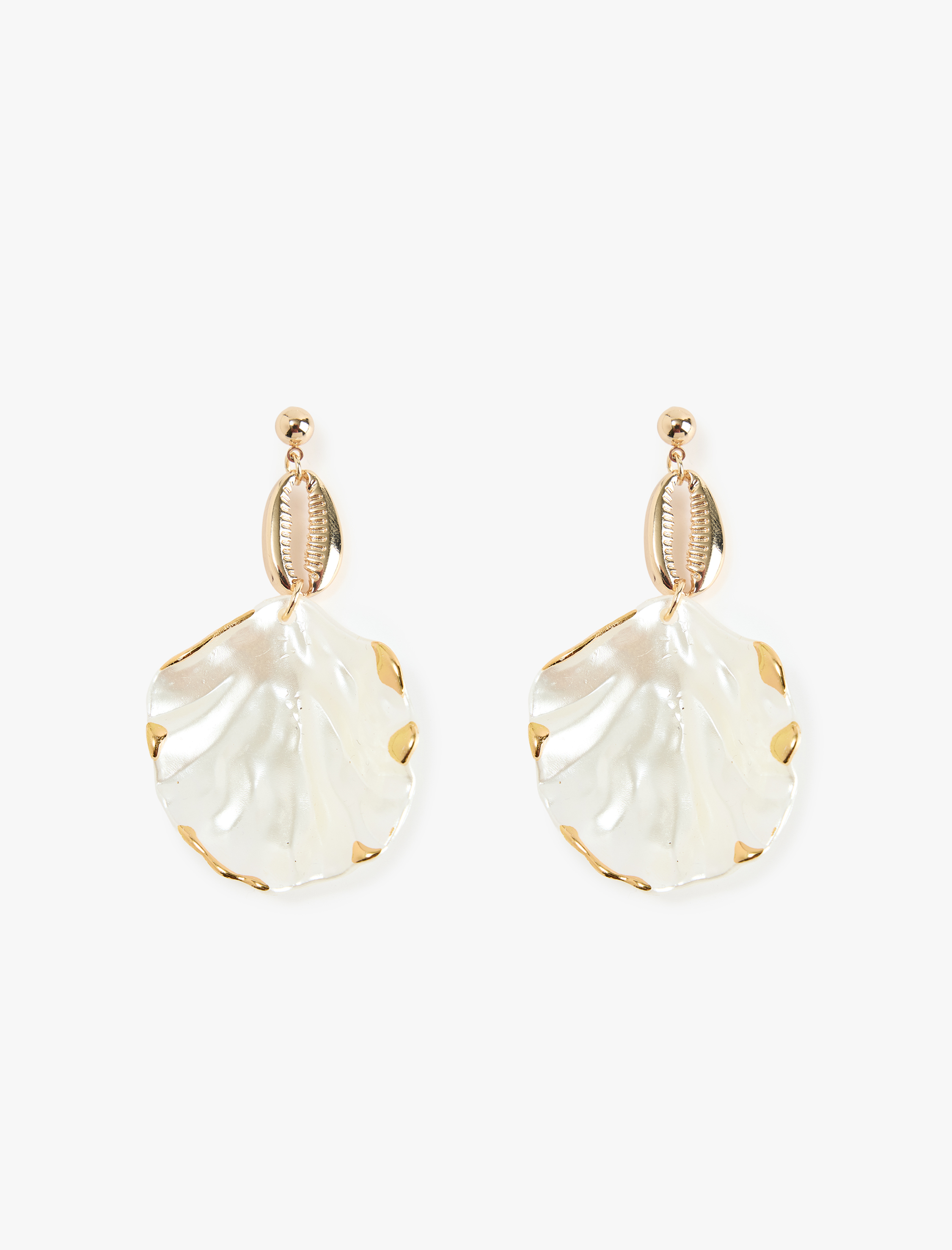  Kadın Sallantılı Büyük Boy Deniz Kabuğu Küpe