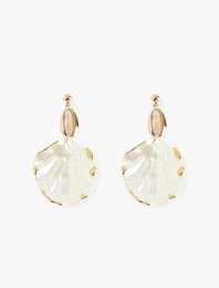 Sallantılı Büyük Boy Deniz Kabuğu Küpe