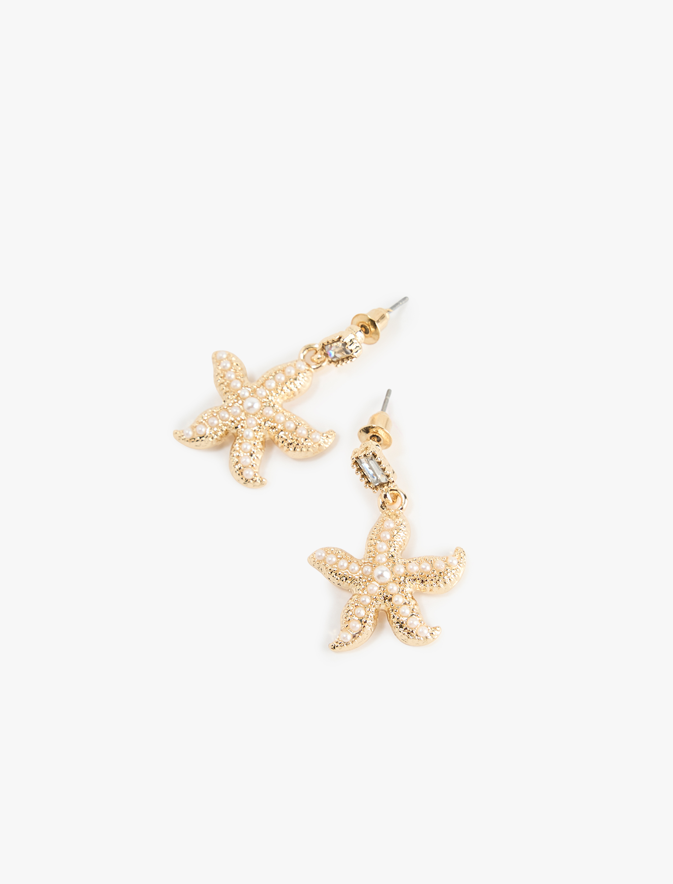  Kadın İnci Detaylı Sallantılı Deniz Yıldızı Küpe