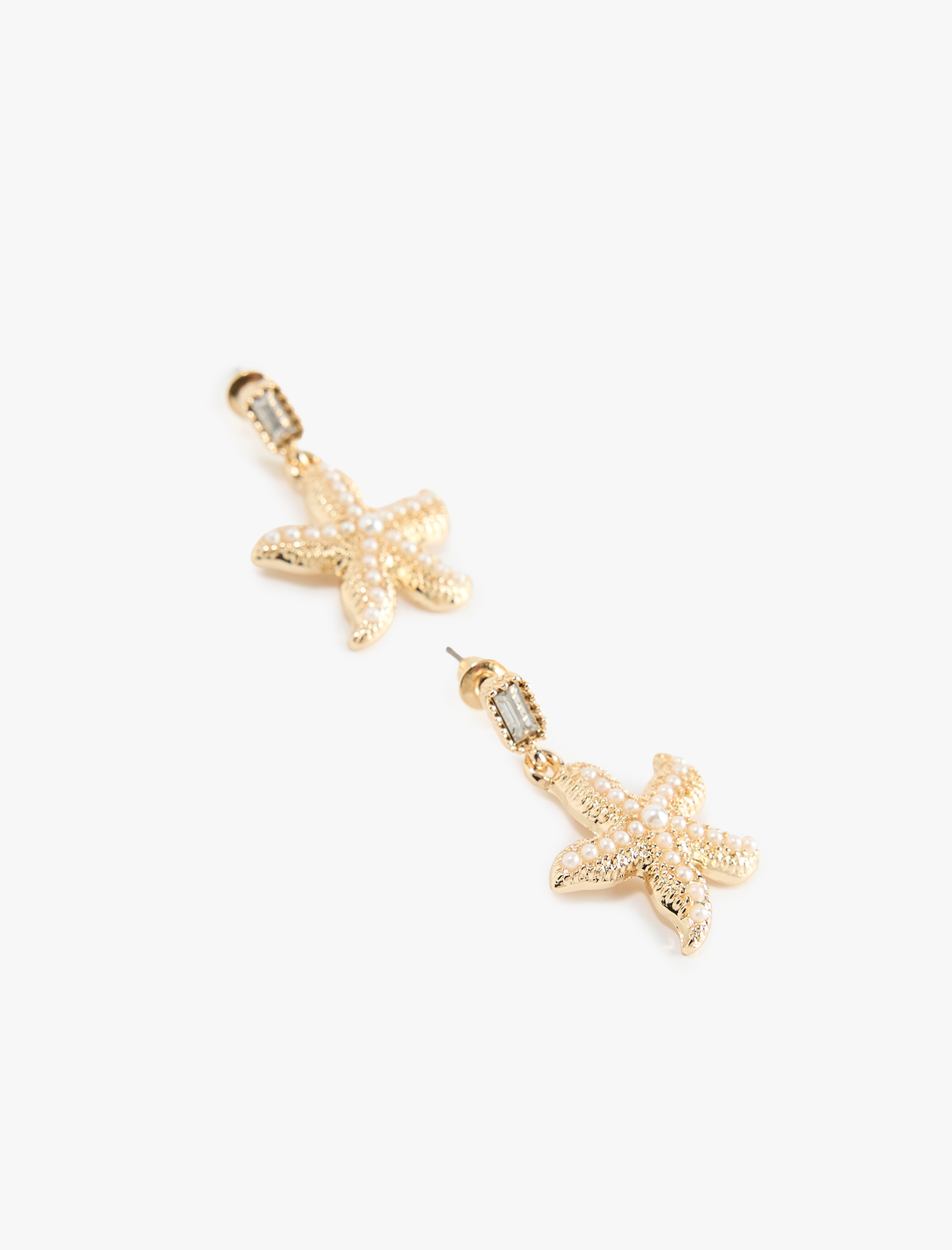  Kadın İnci Detaylı Sallantılı Deniz Yıldızı Küpe