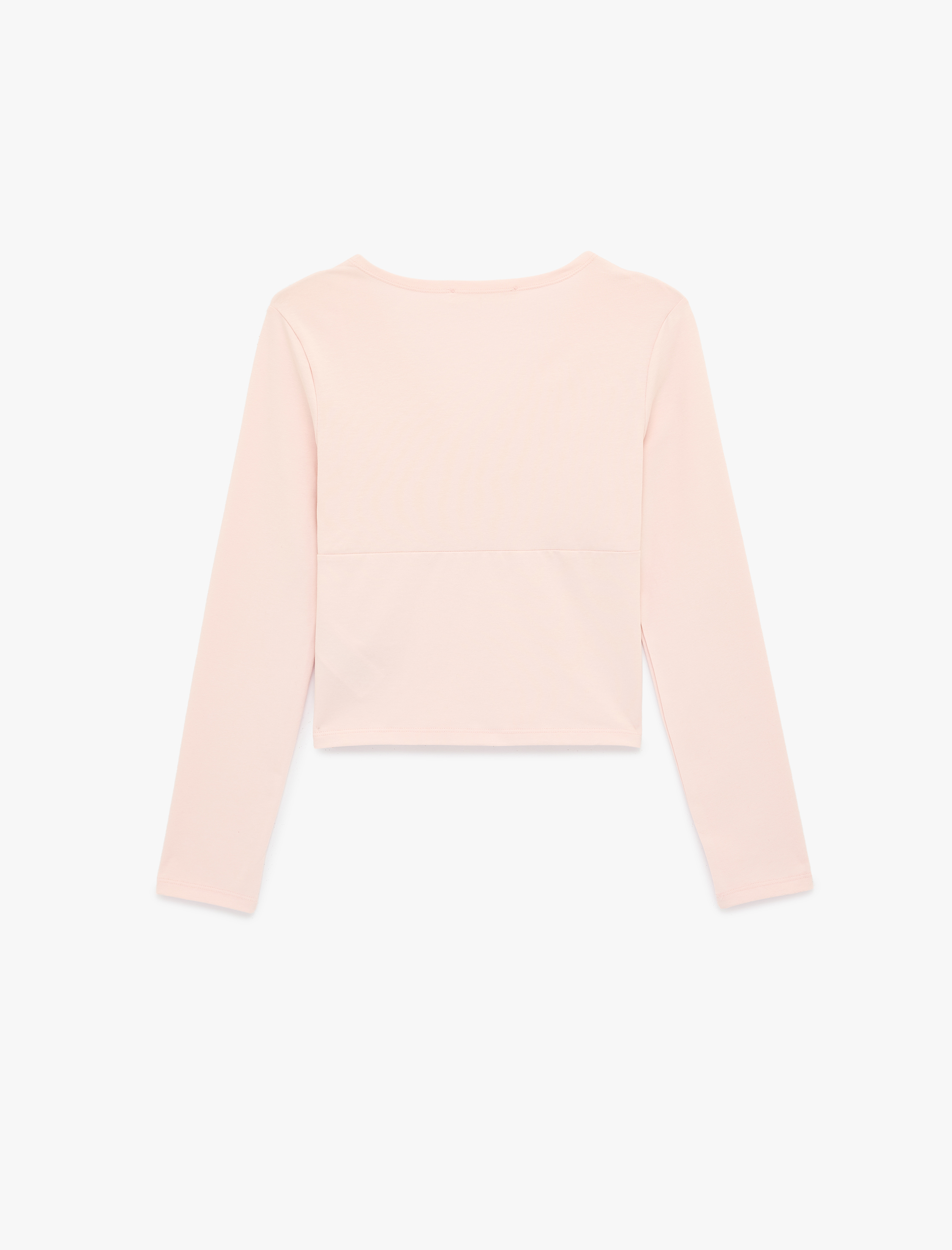   Kruvaze Yaka Pamuklu Slim Fit Uzun Kollu Tişört