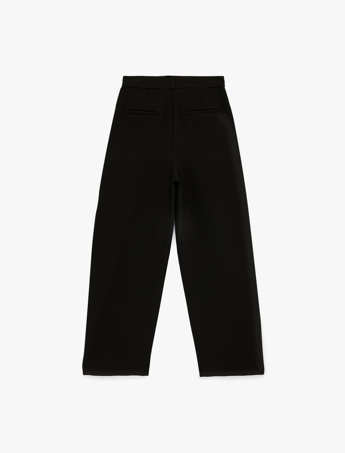  Regular Fit Yüksek Bel Viskon Karışımlı Balon Pantolon