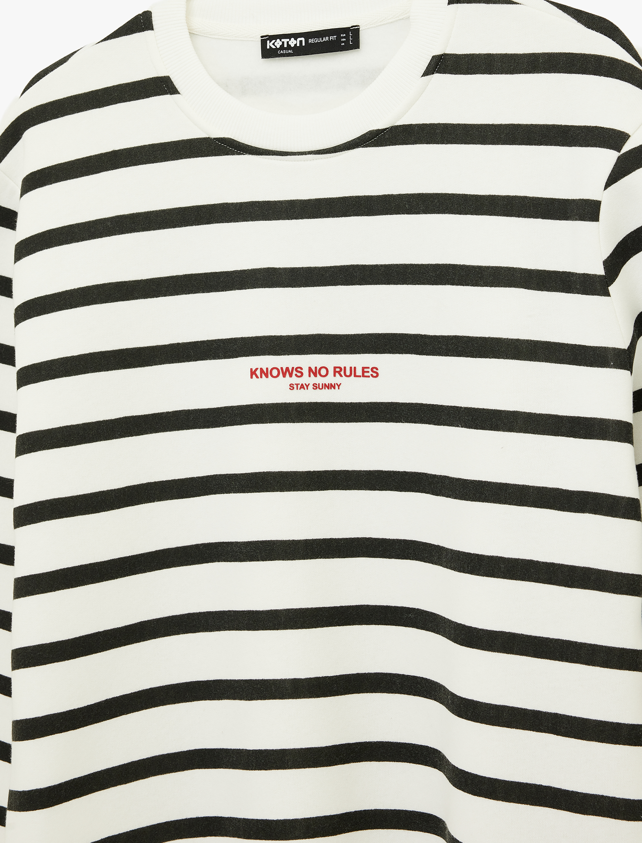   Uzun Kollu Şardonlu Bisiklet Yaka Baskılı Sweatshirt