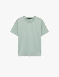 Pamuklu Regular Fit Kısa Kollu Basic Bisiklet Yaka Tişört