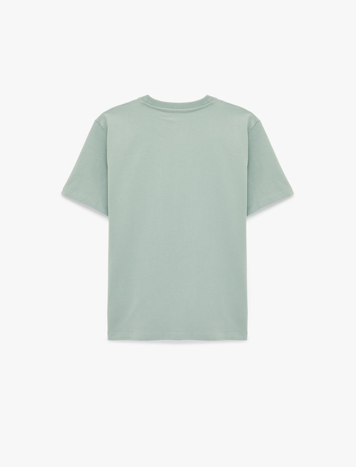  Pamuklu Regular Fit Kısa Kollu Basic Bisiklet Yaka Tişört