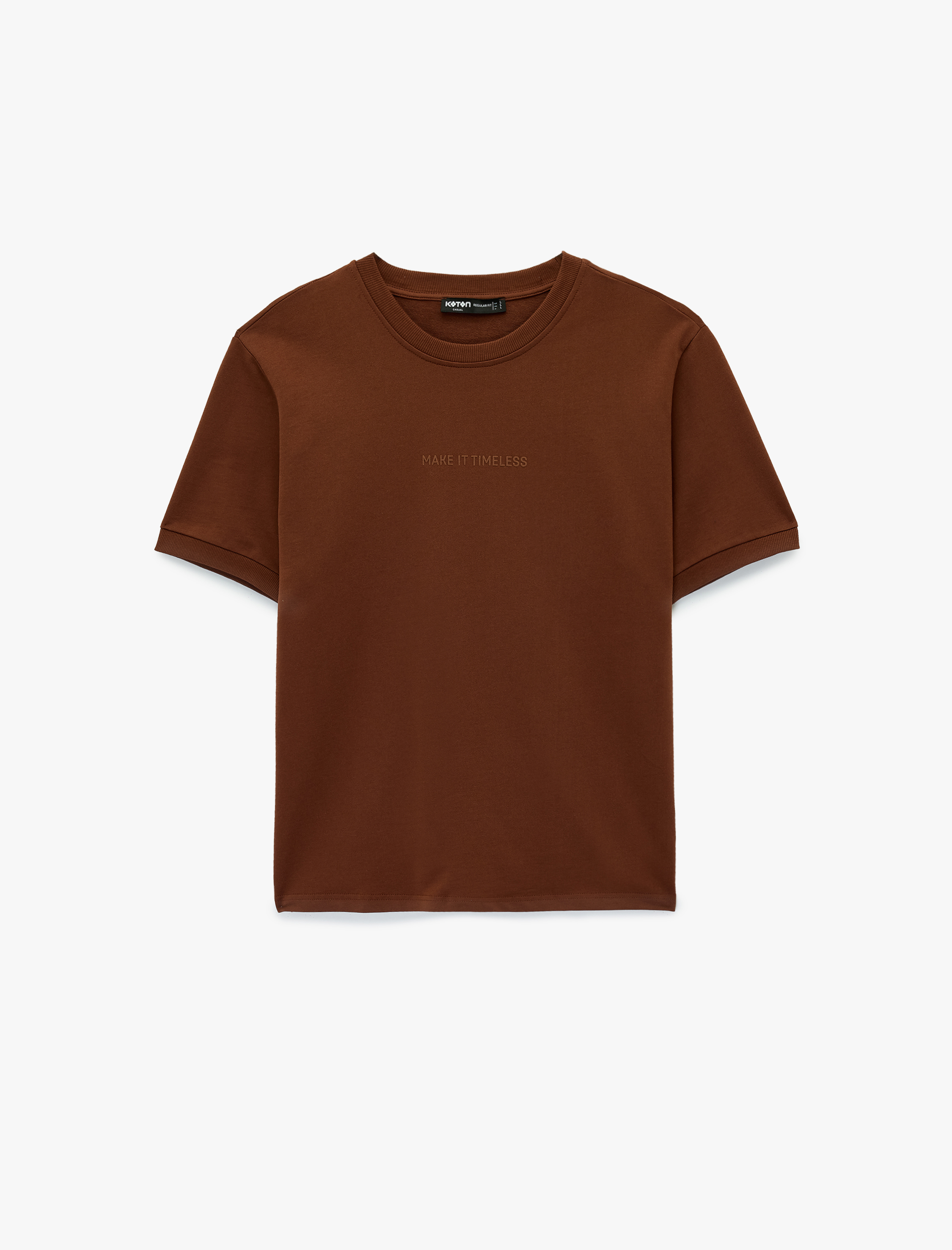   Regular Fit Kısa Kollu Bisiklet Yaka Pamuklu Baskılı Tişört