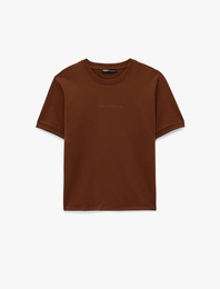 Regular Fit Kısa Kollu Bisiklet Yaka Pamuklu Baskılı Tişört