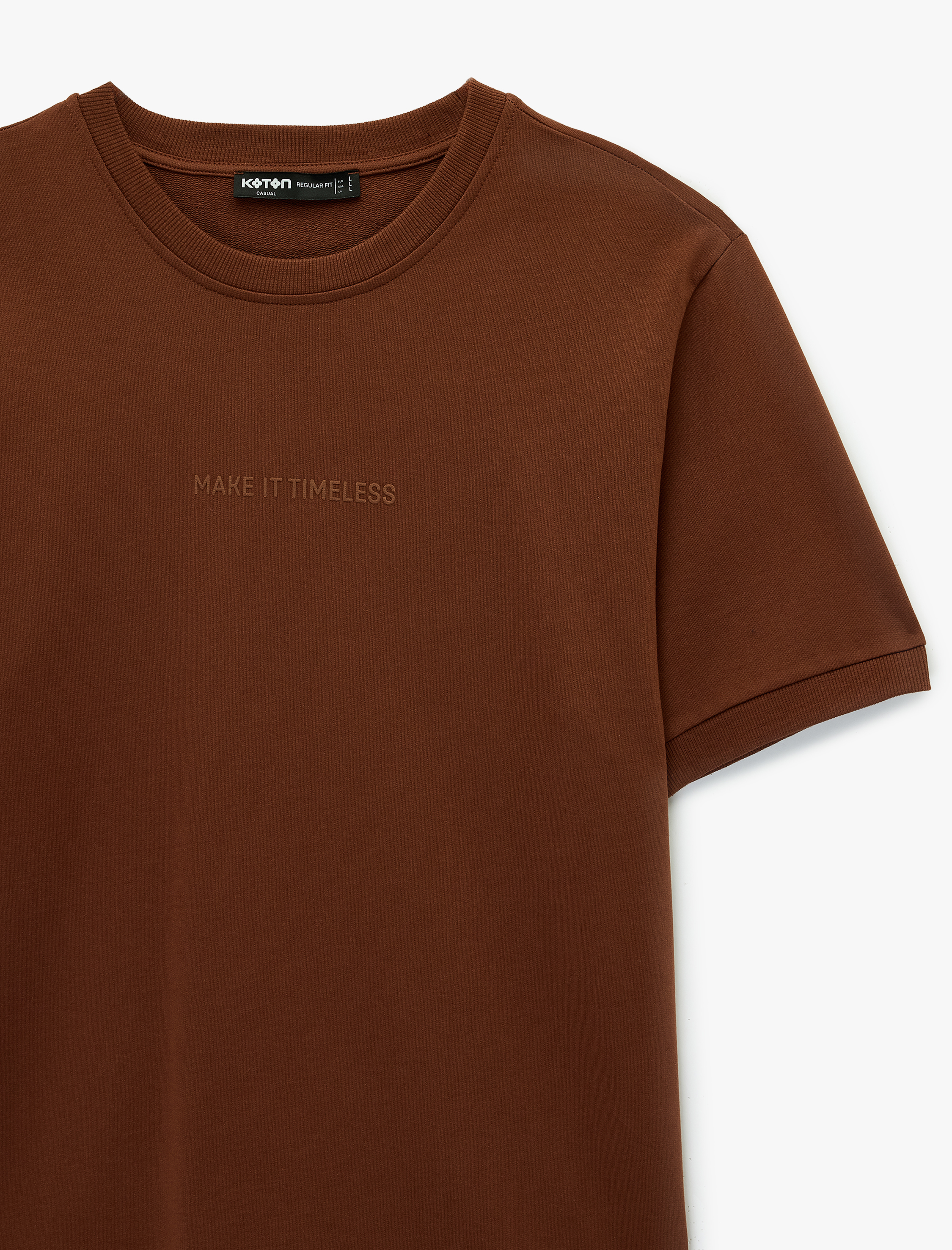   Regular Fit Kısa Kollu Bisiklet Yaka Pamuklu Baskılı Tişört