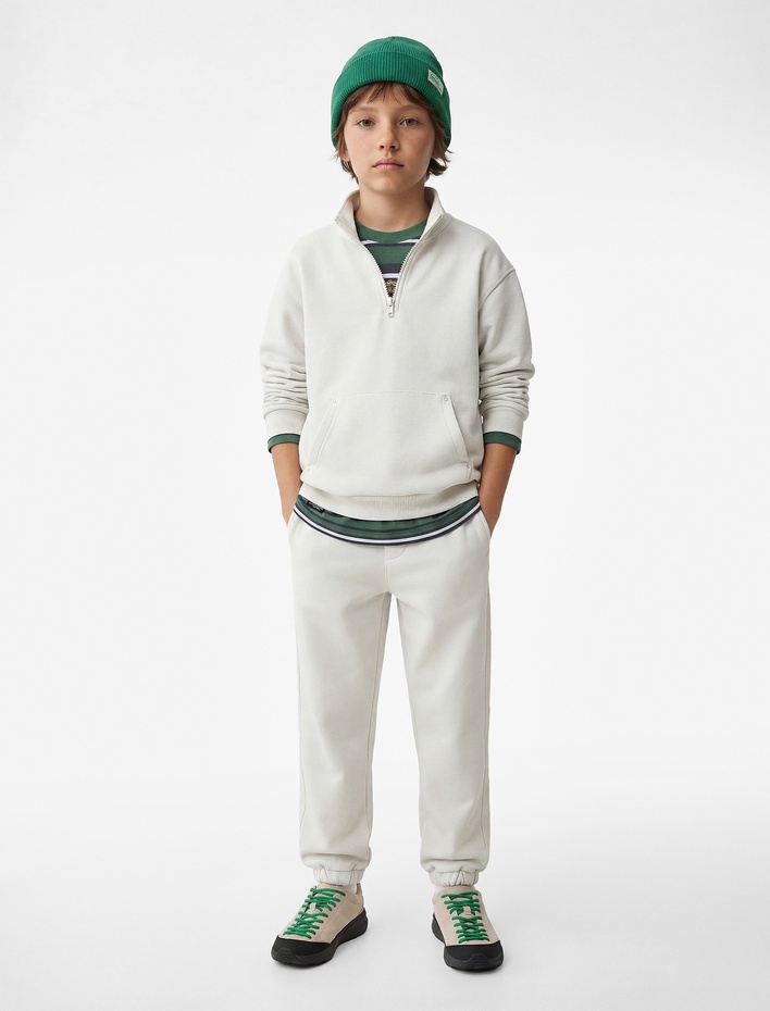 Erkek Çocuk Pamuklu Beli Lastikli Basic Jogger Eşofman Altı