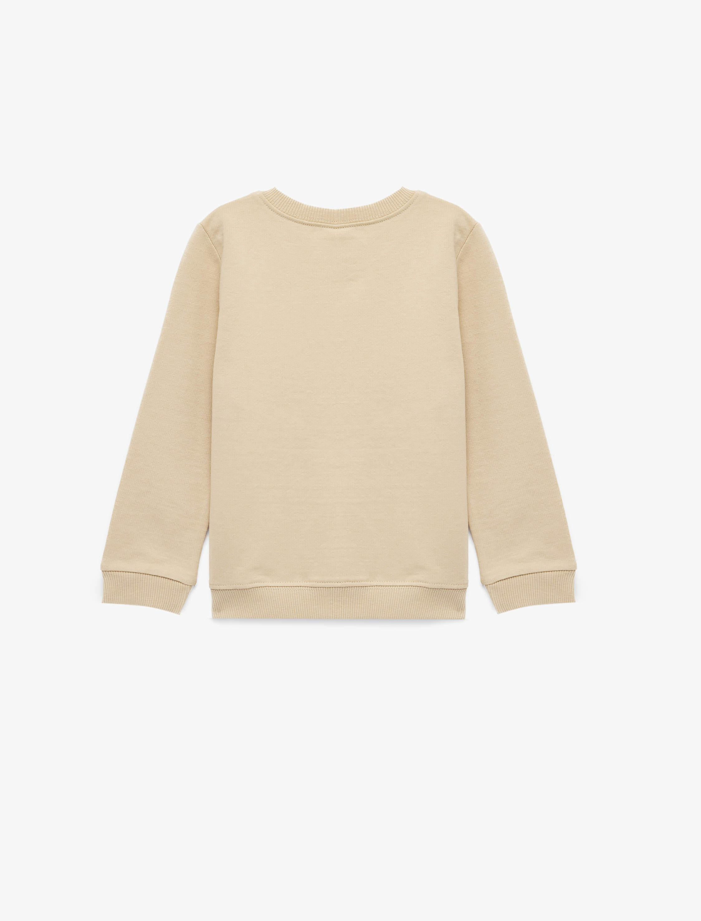 Erkek Bebek Pamuklu Uzun Kollu Bisiklet Yaka Kabartma Dinozor Baskılı Sweatshirt
