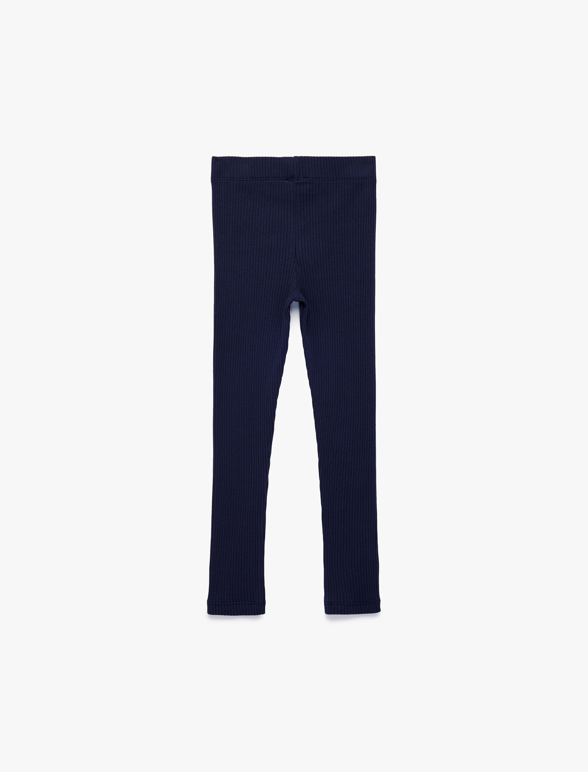  Kız Çocuk Beli Lastikli Ribanalı Pamuklu Tayt