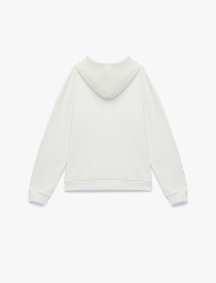 Kız Çocuk Uzun Kollu Baskılı Kanguru Cepli Kapşonlu Sweatshirt