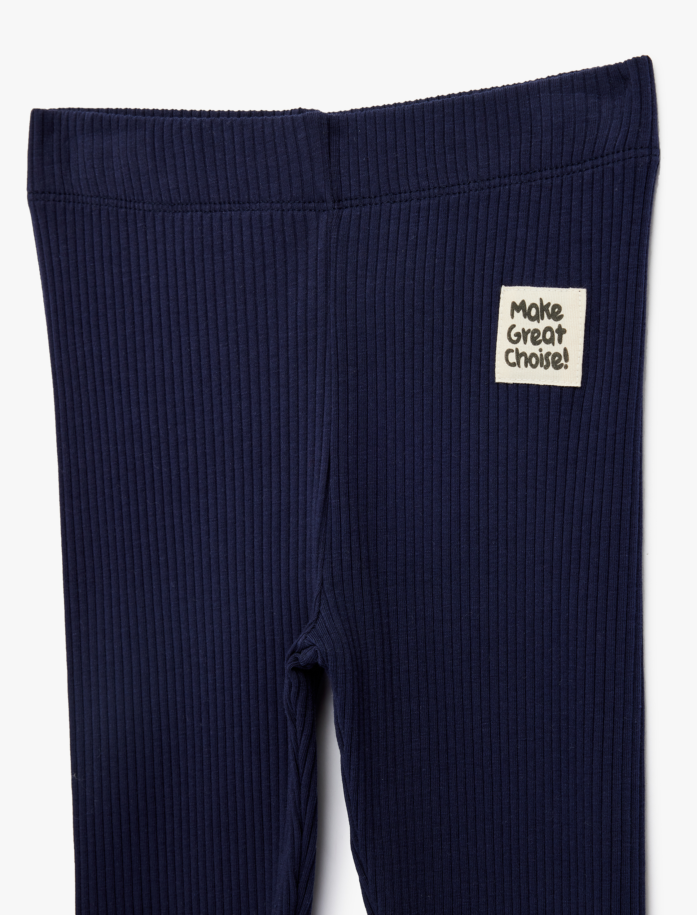  Kız Çocuk Beli Lastikli Ribanalı Pamuklu Tayt