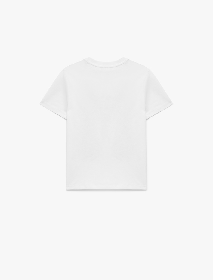 Erkek Çocuk Pamuklu Kısa Kollu Bisiklet Yaka Baskılı Tişört